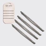 Extra Long Rhinestone Bobby Pins 4 Pcs Set - Hematite